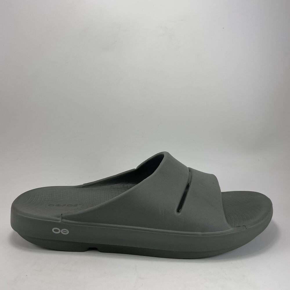 Oofos Ooahh Slide Sandals Mens Size 13 Green Comfort Recovery Relax Shoes
